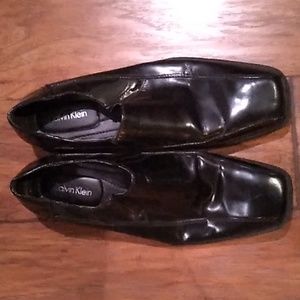 Black Fane Box Leather Calvin Klein Dress Shoes